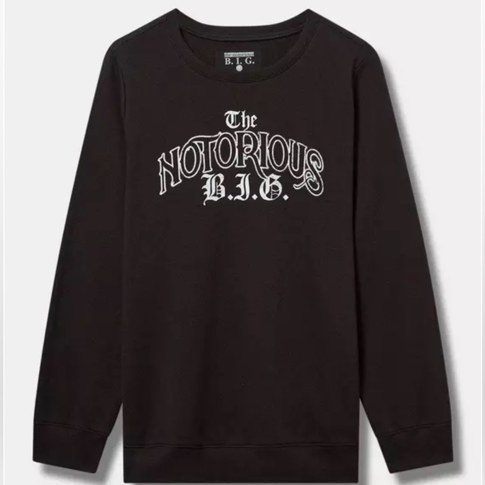 NWT Torrid black NOTORIOUS B.I.G. Sweatshirt 2x 2 plus